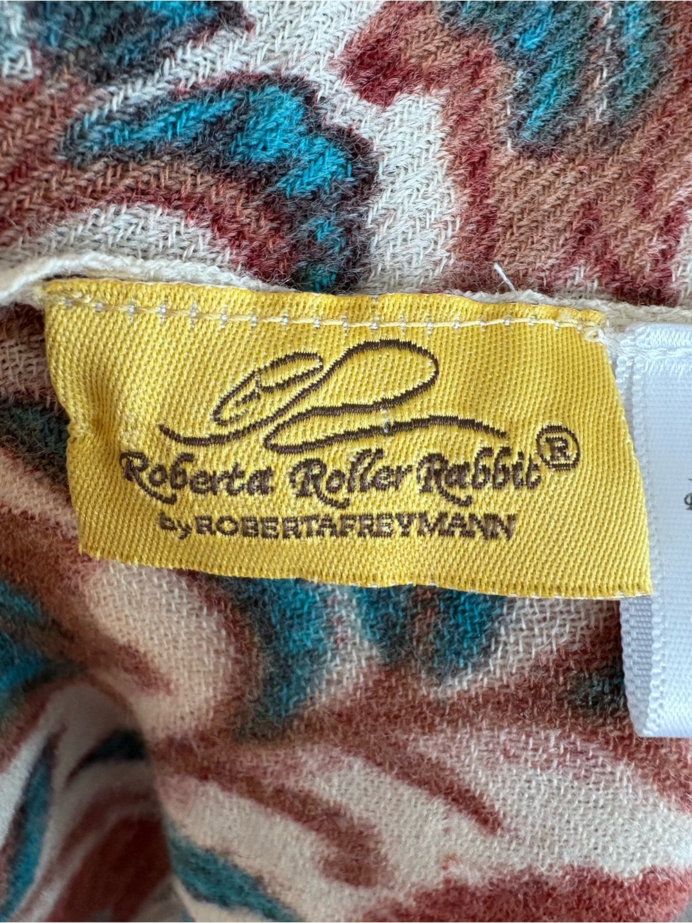 Roberta Roller Rabbit 100% Wool Oversized Floral Wrap Scarf - Picture 4 of 9